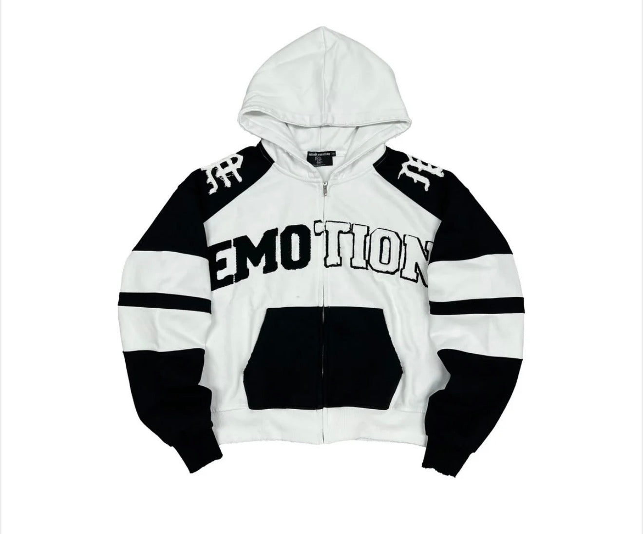 Mixed Emotions White Split Decision Hoodie