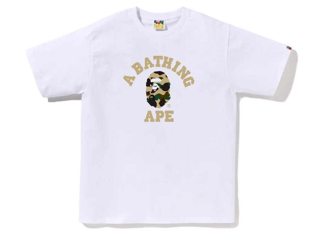 BAPE 1st Yellow Camo College Tee