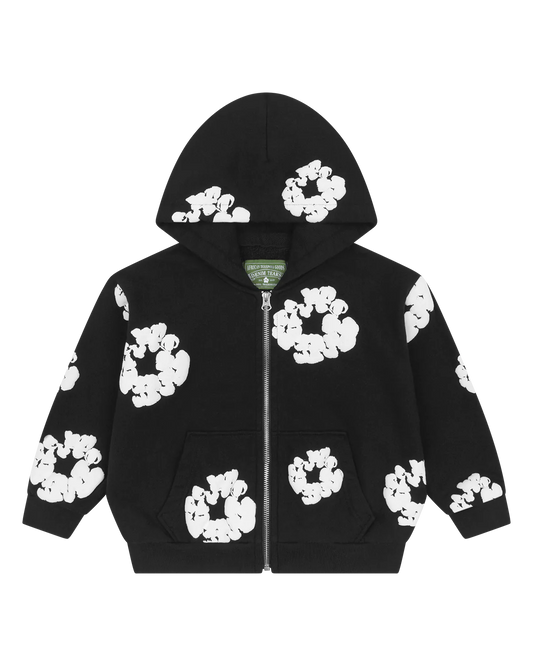 Denim Tears Black Zip Up Hoodie (Kids)