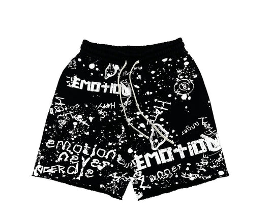 Mixed Emotion Black Graffiti Shorts
