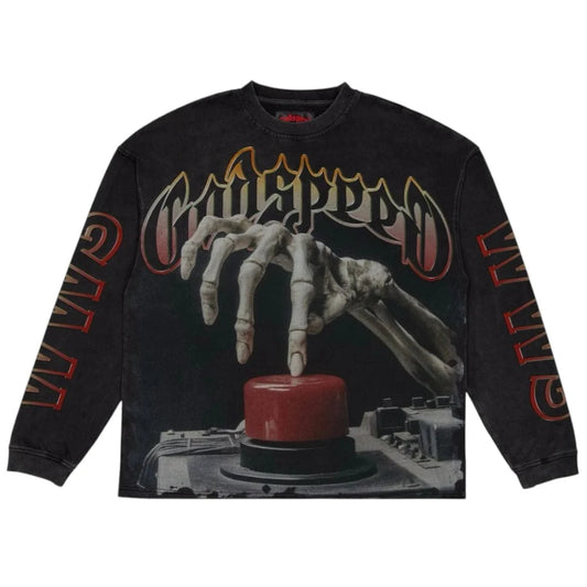 Godspeed Code Red Black Long Sleeve Tee