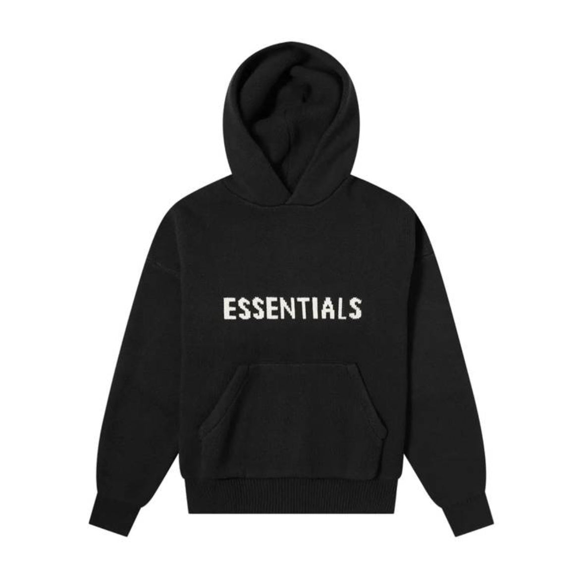 Essentials Knit Black Hoodie