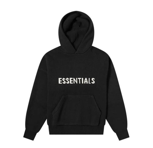 Essentials Knit Black Hoodie