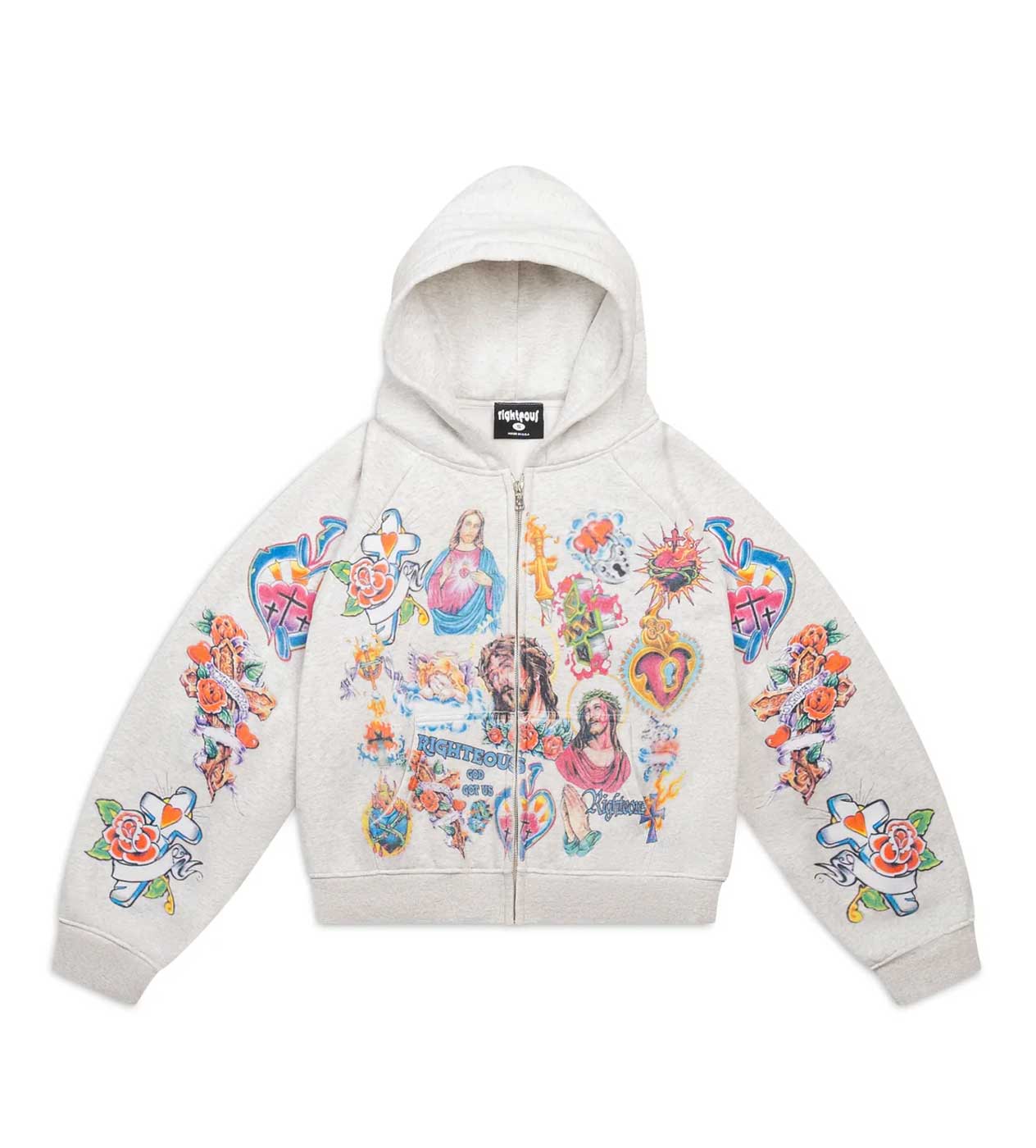 Righteous Risen King Gray Zip Up Hoodie