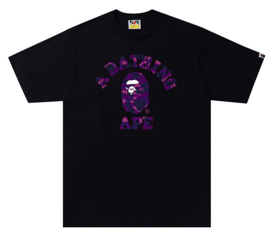 BAPE Color Camo College Black Purple Tee