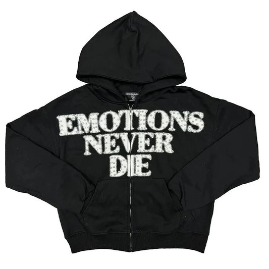 Mixed Emotion Black END Rhinestone Hoodie
