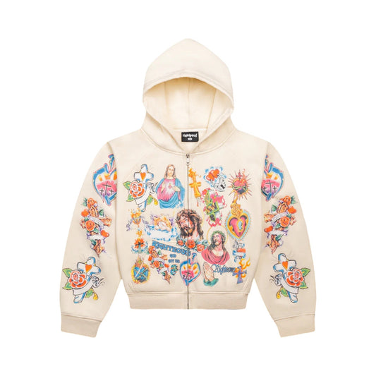 Righteous Risen King Cream Zip Up Hoodie