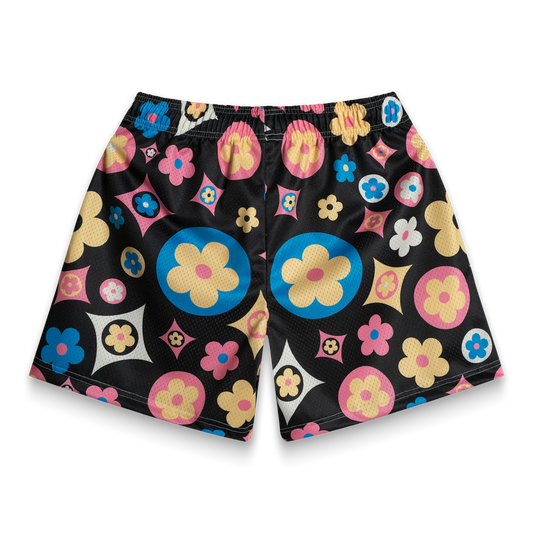 Bravest Studios Flower Black Multi Shorts