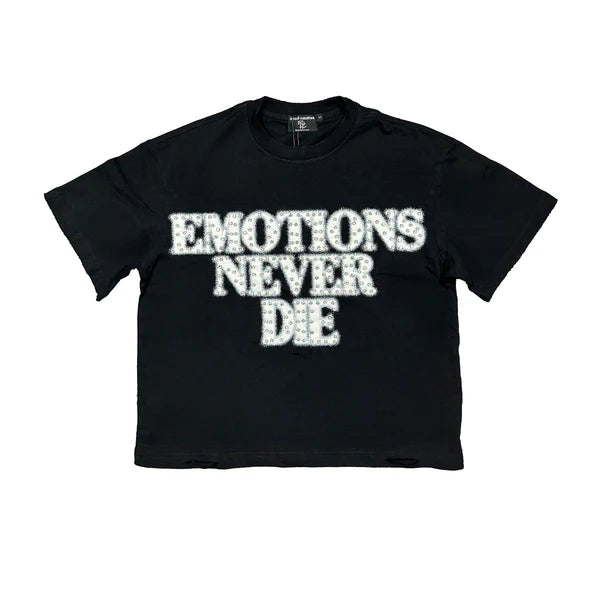 Mixed Emotions Rhinestone Black Tee