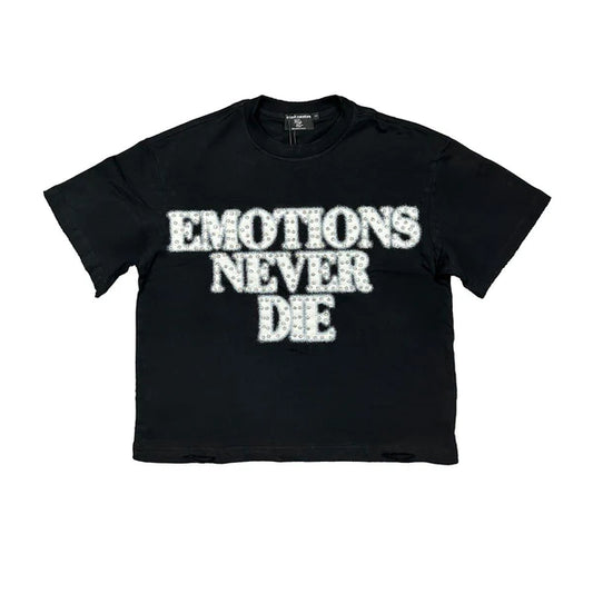 Mixed Emotions Rhinestone Black Tee