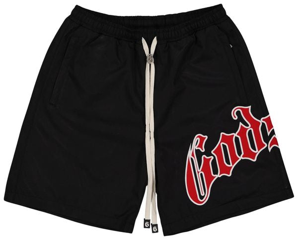 Godspeed Logo Nylon Black/Red Shorts