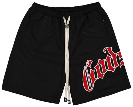 Godspeed Logo Nylon Black/Red Shorts
