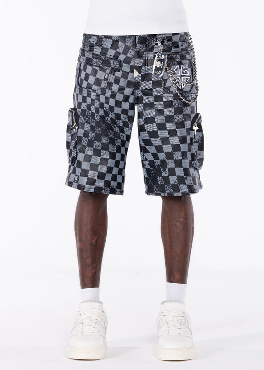 Guapi Obsidian Black Checkerboard
Leather Short