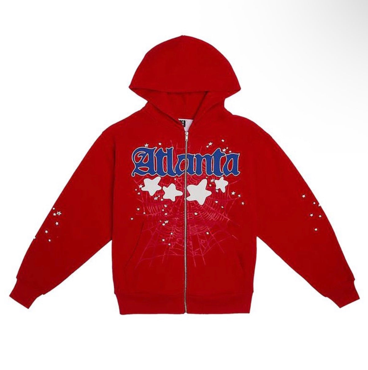 Sp5der Red Atlanta Zip Up Hoodie