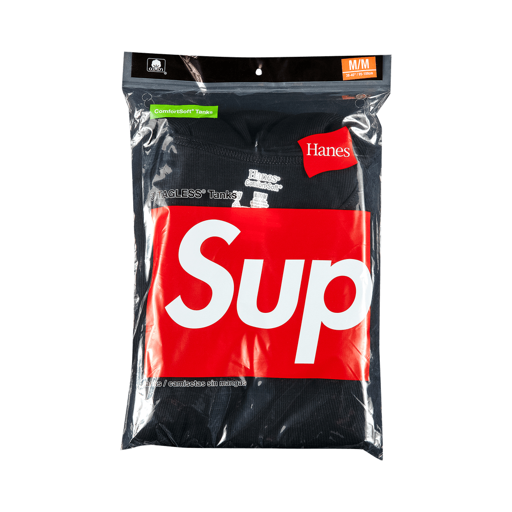 Supreme x Hanes Tagless Tshirts Black