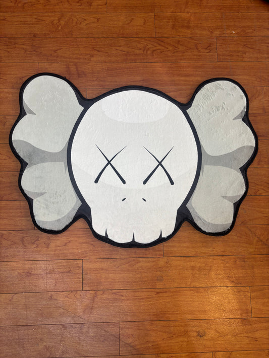 KAWS Head Gray/Black Rug