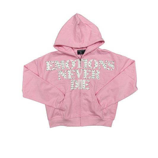 Mixed Emotions Pink END Rhinestone Hoodie