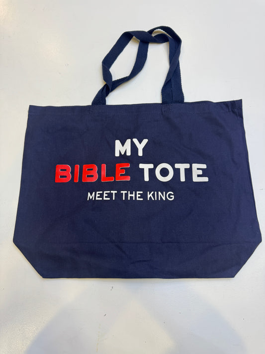 MTK My Bible Tote Bag Navy Blue (Red Lettering)